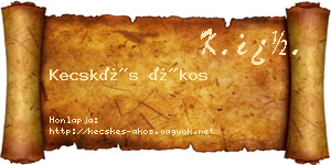 Kecskés Ákos névjegykártya